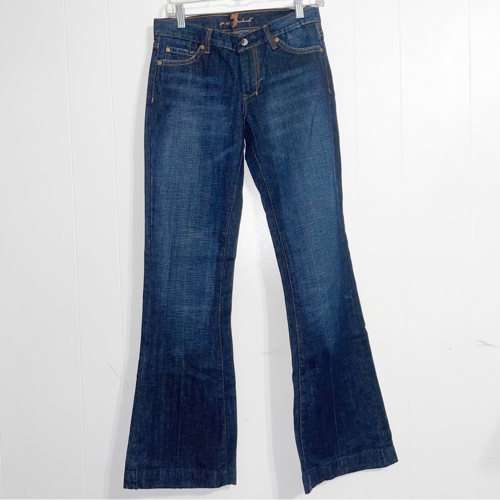 7 For All Mankind Dojo Jeans 7FAM Flare Wide Leg Diamond Size 26 Low Rise Y2K
